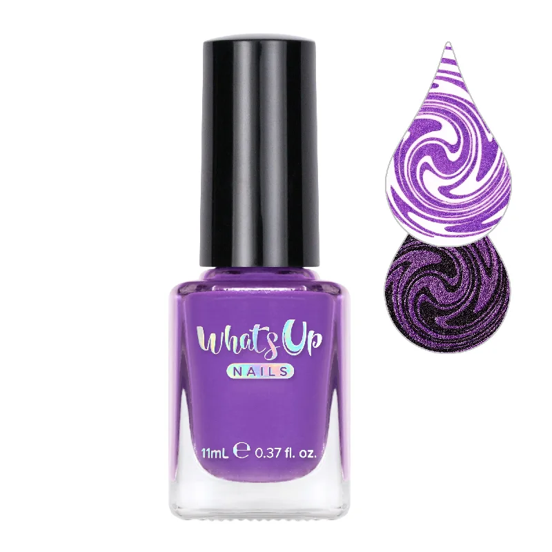 Satin nail polish overlay-Whats Up Nails - First Violet Stamping Polish