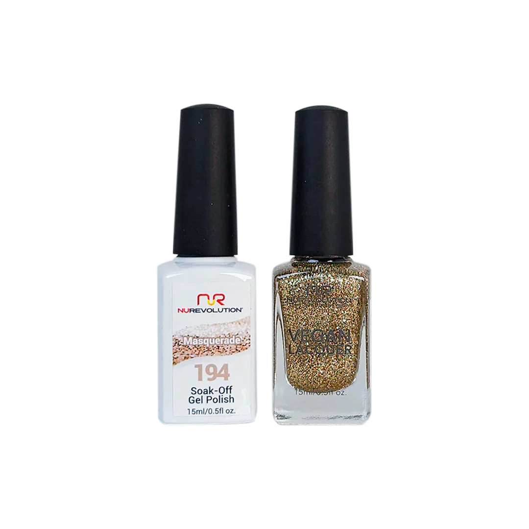 Plant-based nail polish-NuRevolution Trio Duo Gel & Lacquer 194 Masquerade